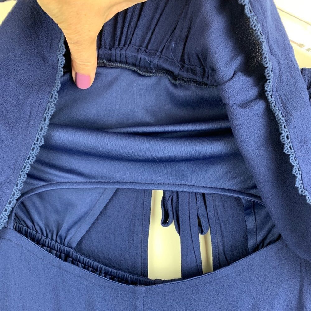 Tobi Ready to Rumble Blue Strapless Romper Cutouts - Picture 7 of 11